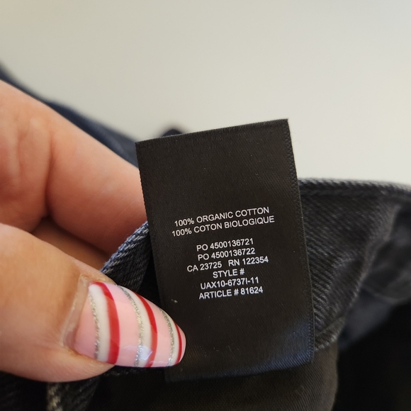 Aritzia Denim Forum Joni High Rise Loose Straight Leg Jeans Black Button Fly 25 - Picture 15 of 16